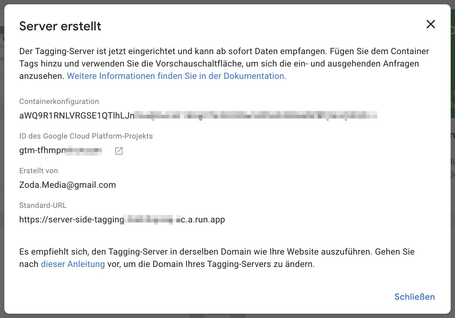 Serverside Tracking - Serverinformationen